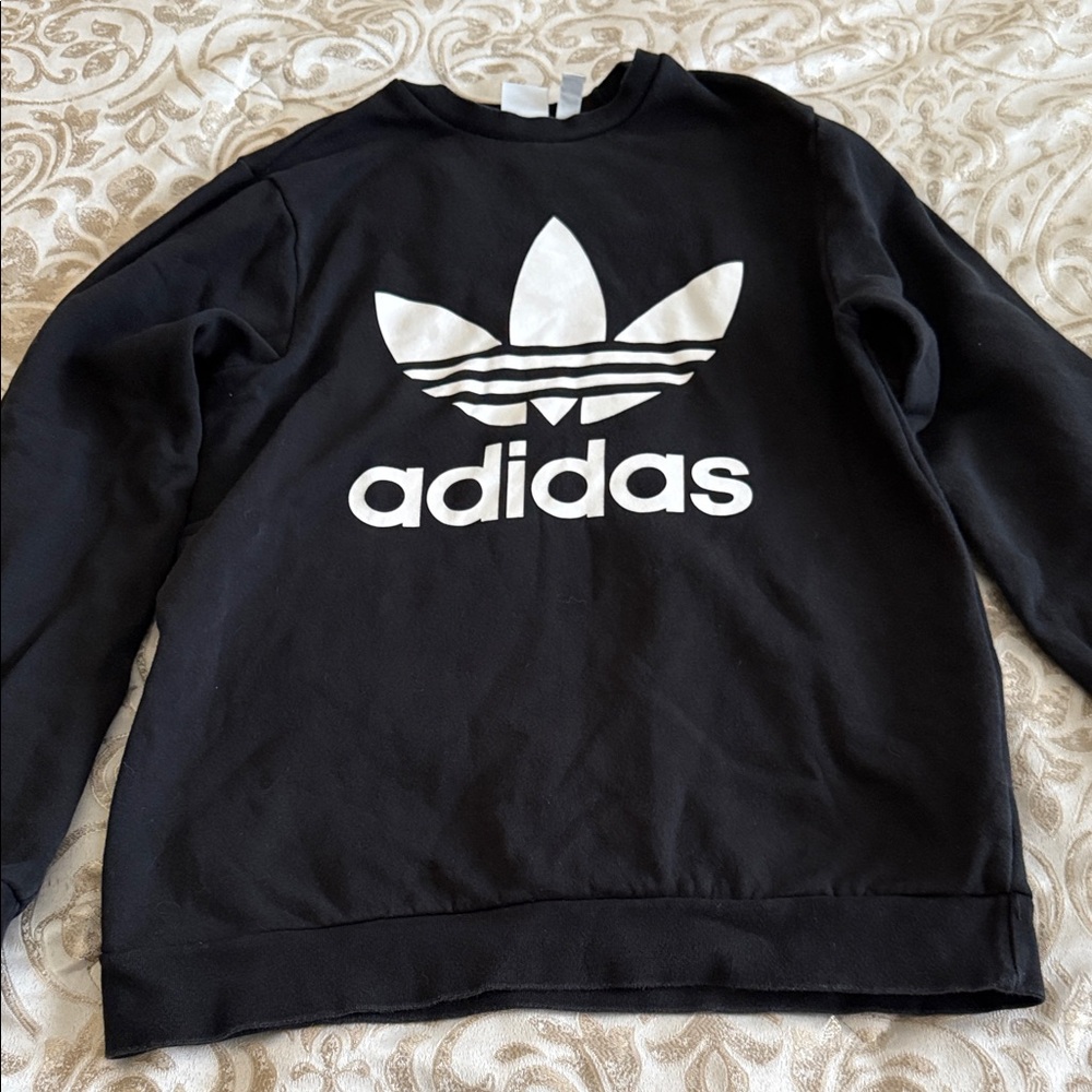 Adidas Kids Black Sweatshirt with White Logo